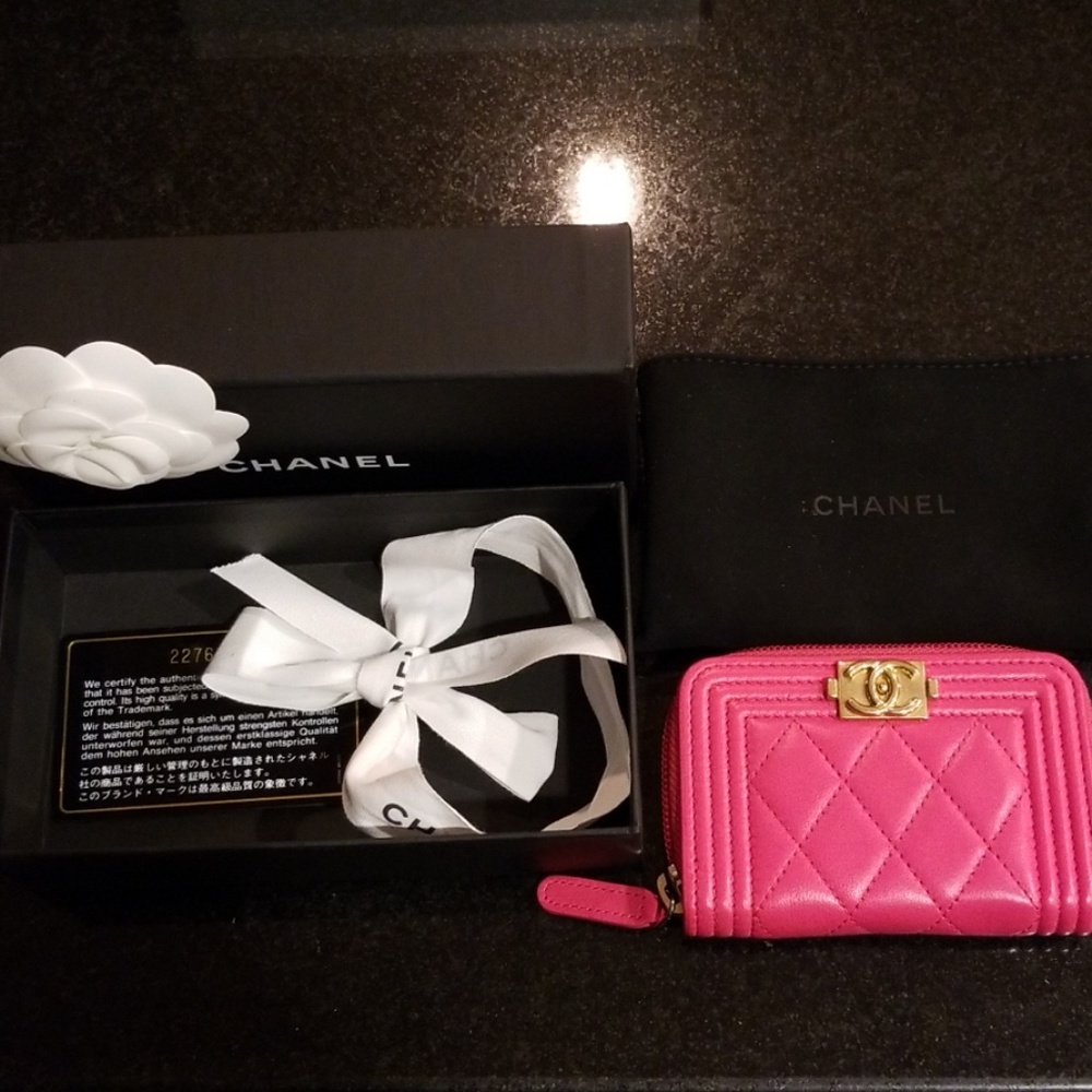 Chanel boy zip o coin purse